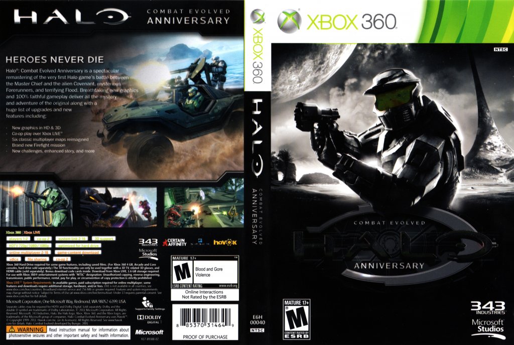 Halo - Combat Evolved Anniversary - XBOX 360 Game Covers - Halo ...