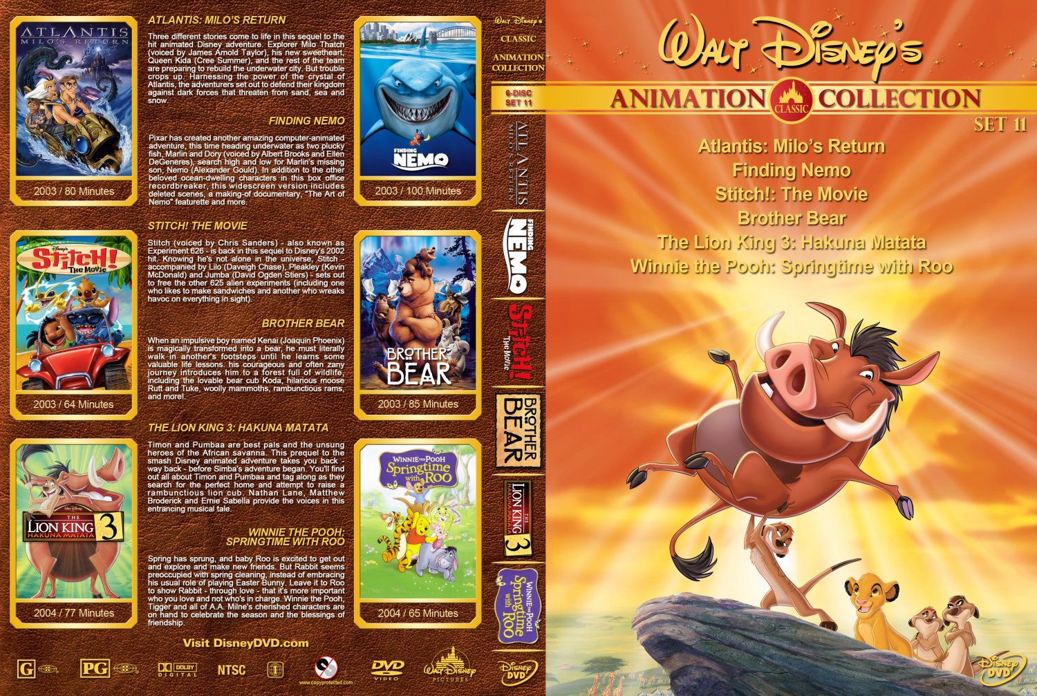 Walt Disney's Classic Animation Collection - Set 11 - Movie DVD Custom ...