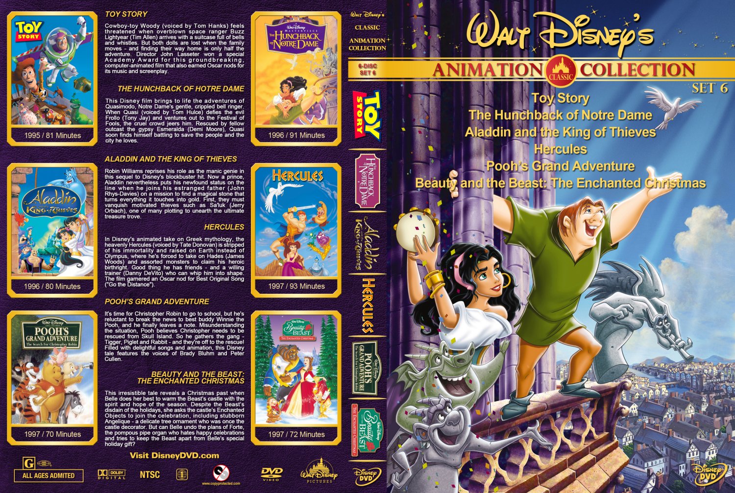 Walt Disney's Classic Animation Collection - Set 6- Movie DVD Custom C...