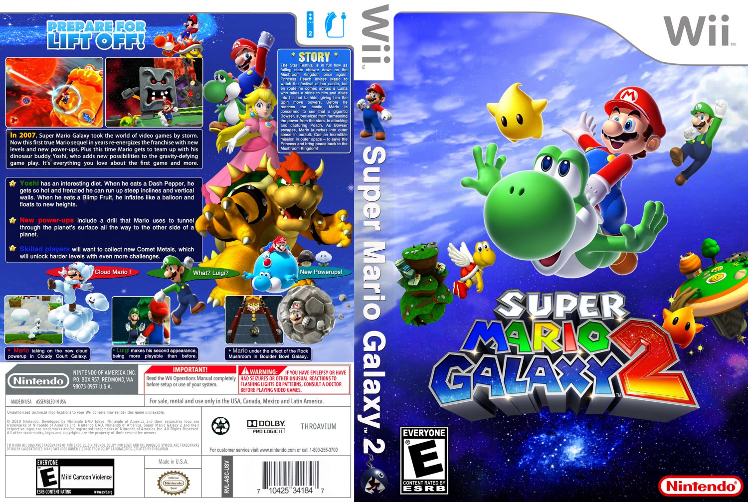 Super Mario Galaxy 2- Nintendo Wii Game Covers - Super Mario Galaxy 2...