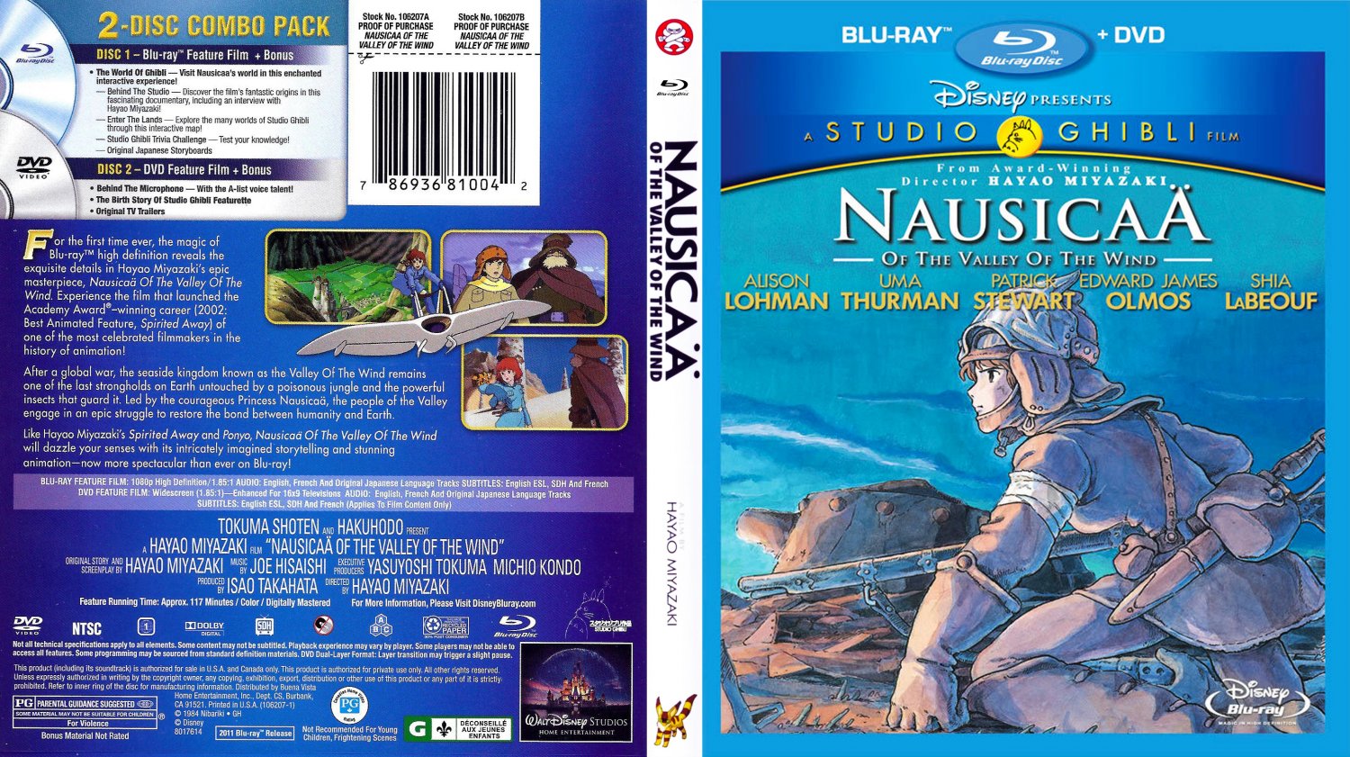 Nausicaa Of The Valley Of The Wind - Movie Blu-Ray Custom Covers.