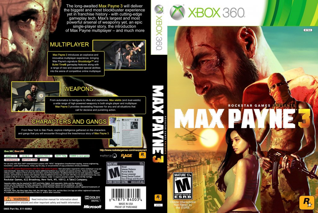 Max Payne 3 PlayStation 4 Box Art Cover by jony13