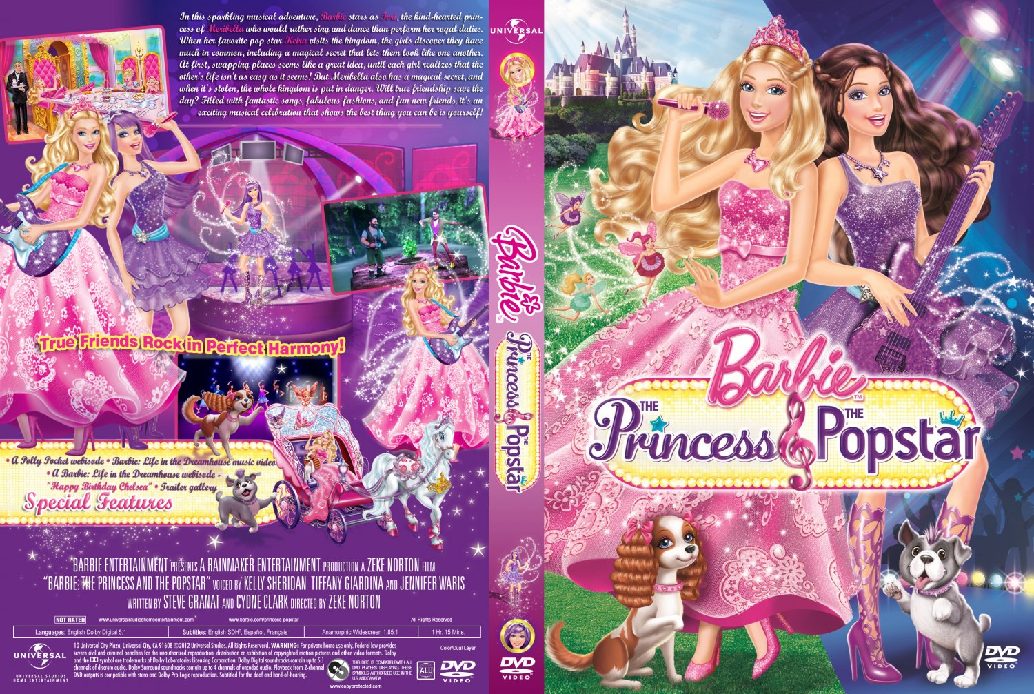 Barbie The Princess And The Popstar - Movie DVD Custom Covers - Barbie The Princess and the