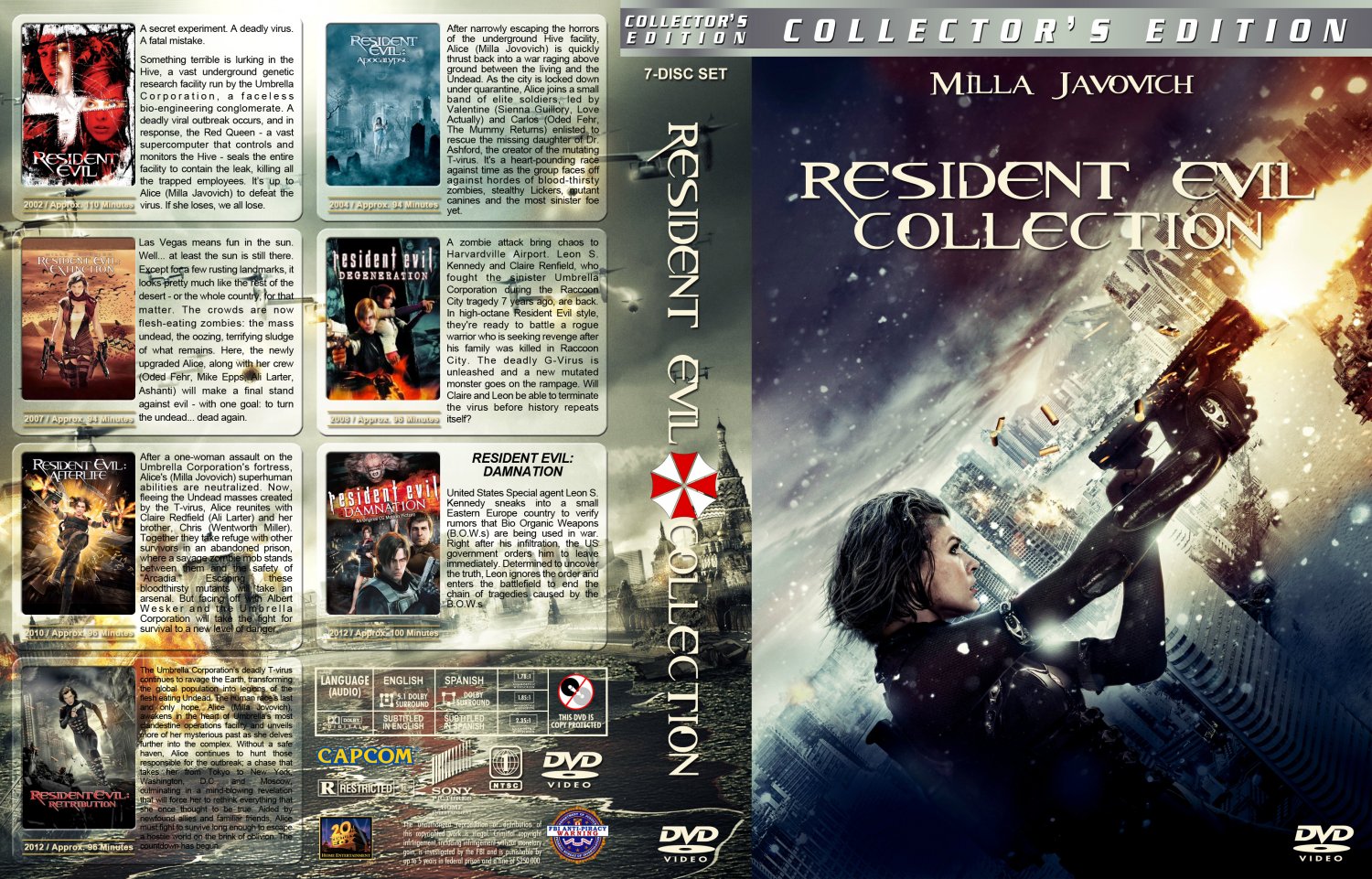 Resident Evil Collection- Movie DVD Custom Covers - Resident Evil Colle...