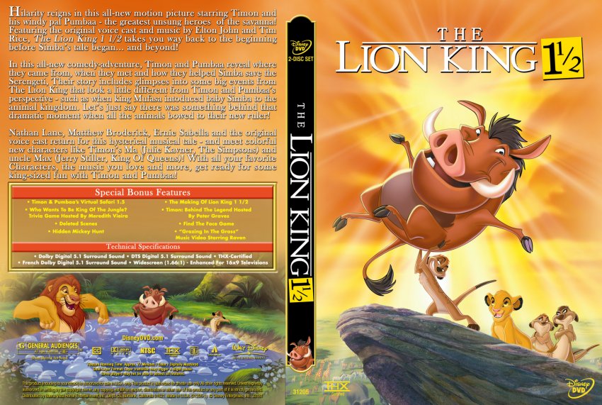The Lion King 1 1/2 - Custom - Movie DVD Custom Covers - 280lion king3 ...
