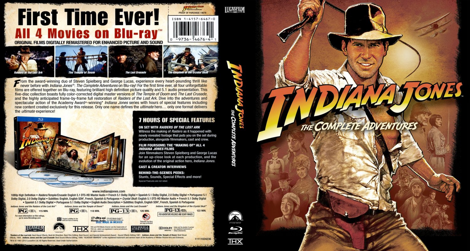 Indiana Jones Complete Adventures - Movie Blu-Ray Custom Covers