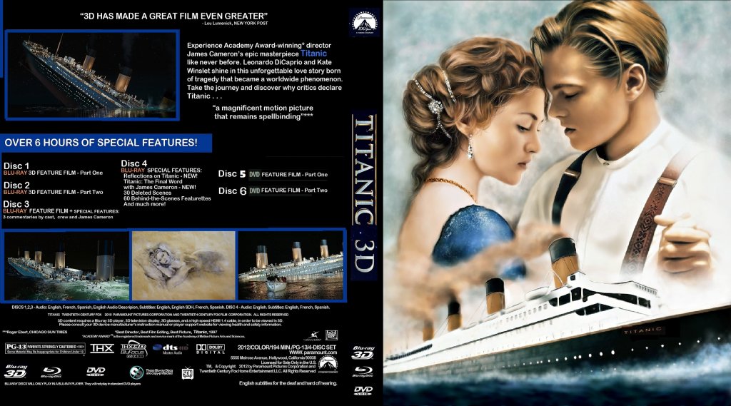 Titanic - Movie Blu-Ray Custom Covers - custom 6 disc blu ray cover :: DVD Covers
