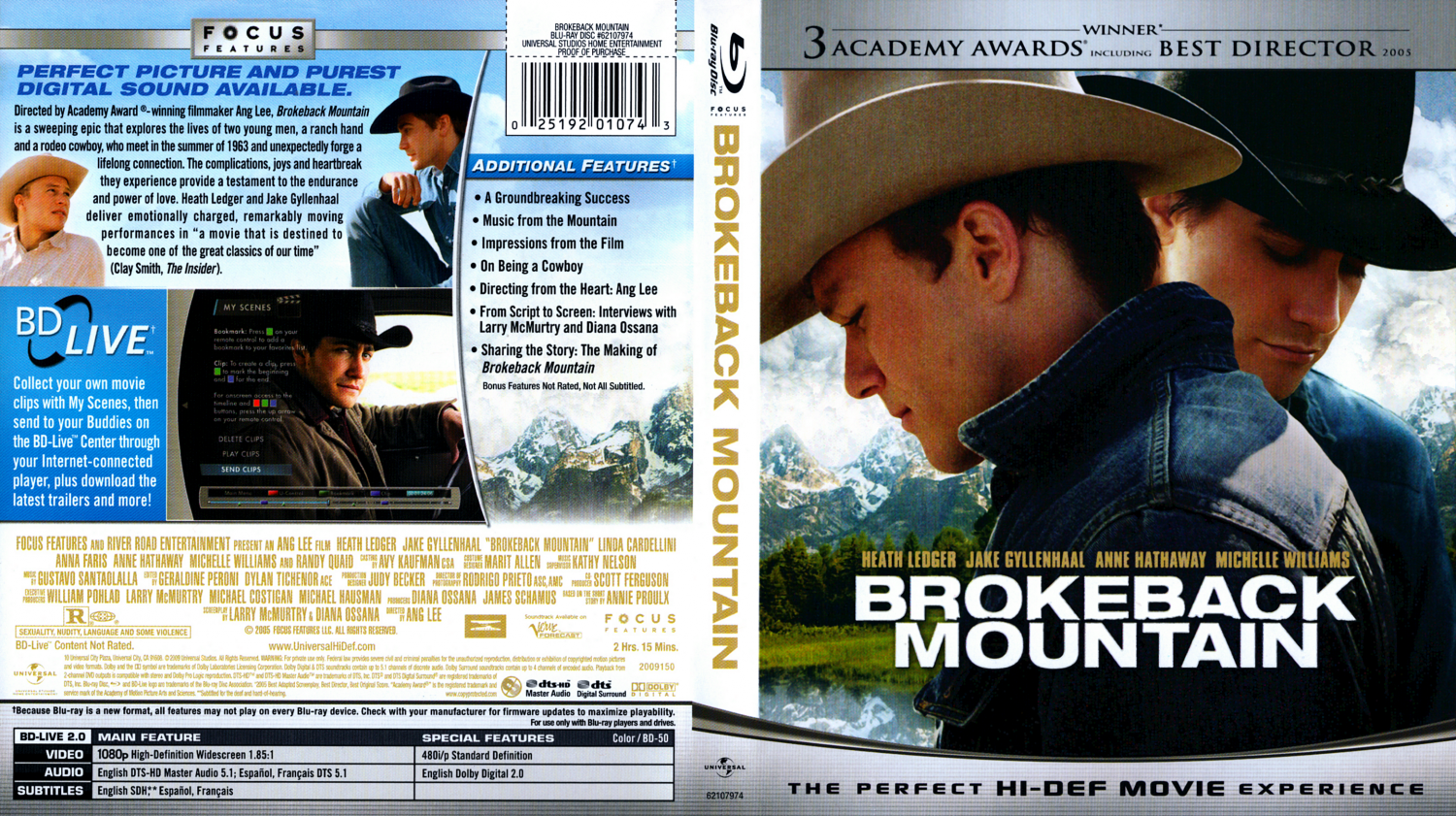 Brokeback Mountain - Movie Blu-Ray Scanned Covers - Brokeback Mountain