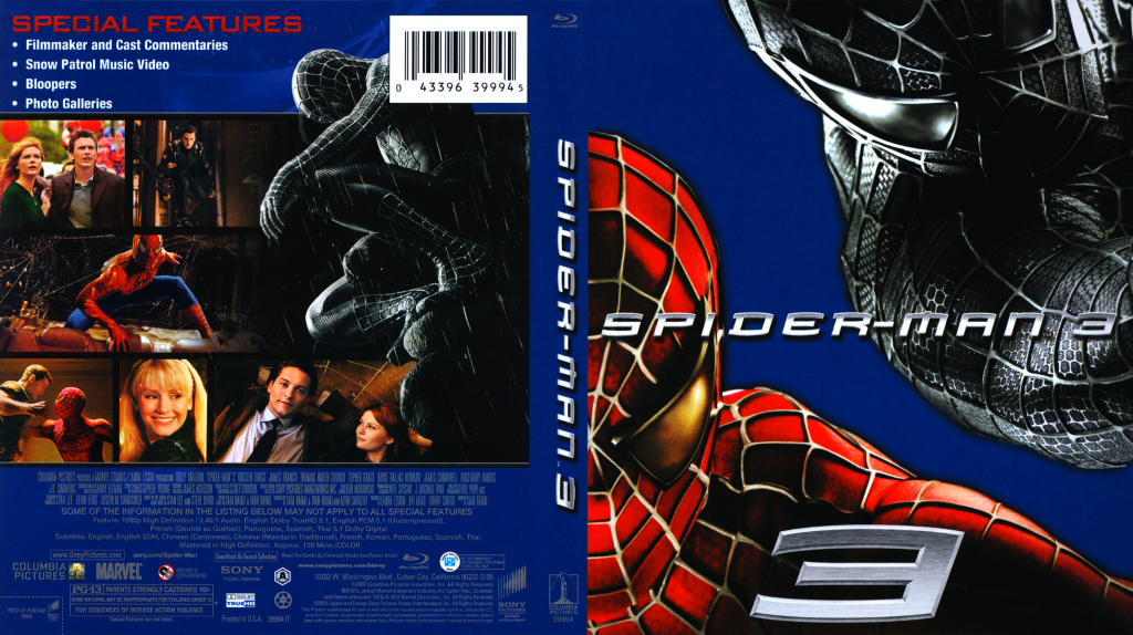 Spider-Man 3 - Movie Blu-Ray Scanned Covers - Spider-Man 3 :: DVD Covers