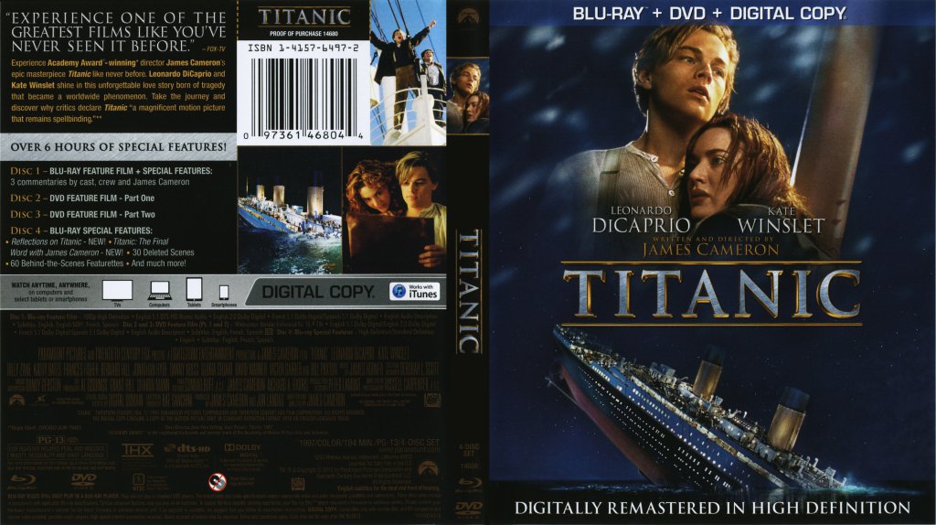 Titanic Movie BluRay Scanned Covers Titanic Bluray DVD Covers