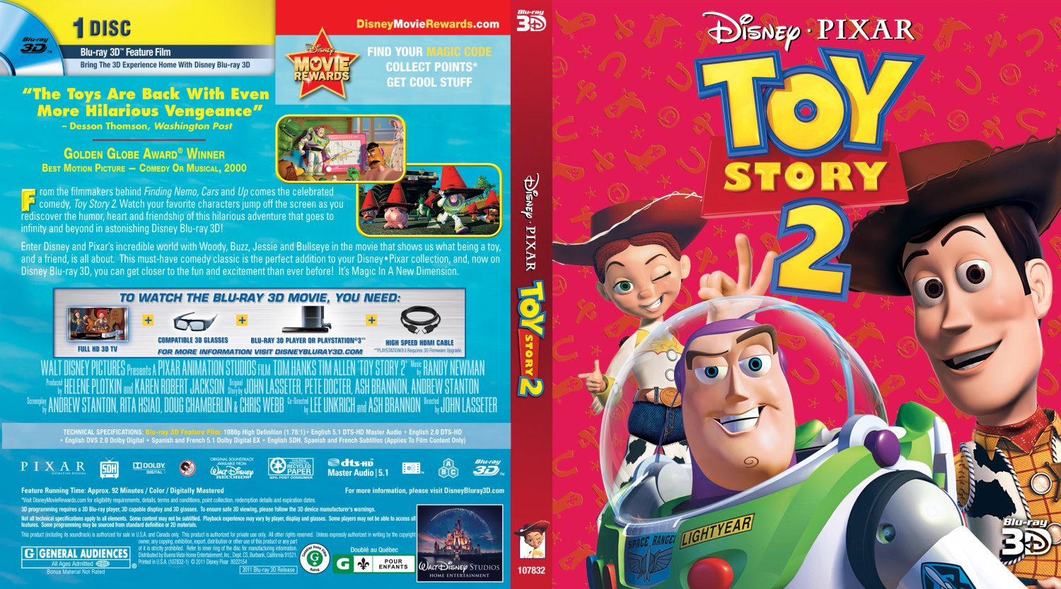 Toy Story 2 - Movie Blu-Ray Scanned Covers - Toy Story 2 3D :: DVD Covers