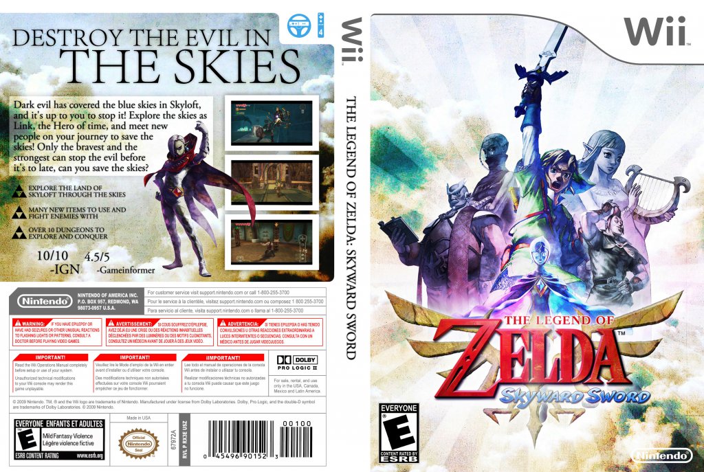 The Legend of Zelda Skyward Sword DVD NTSC Custom f2