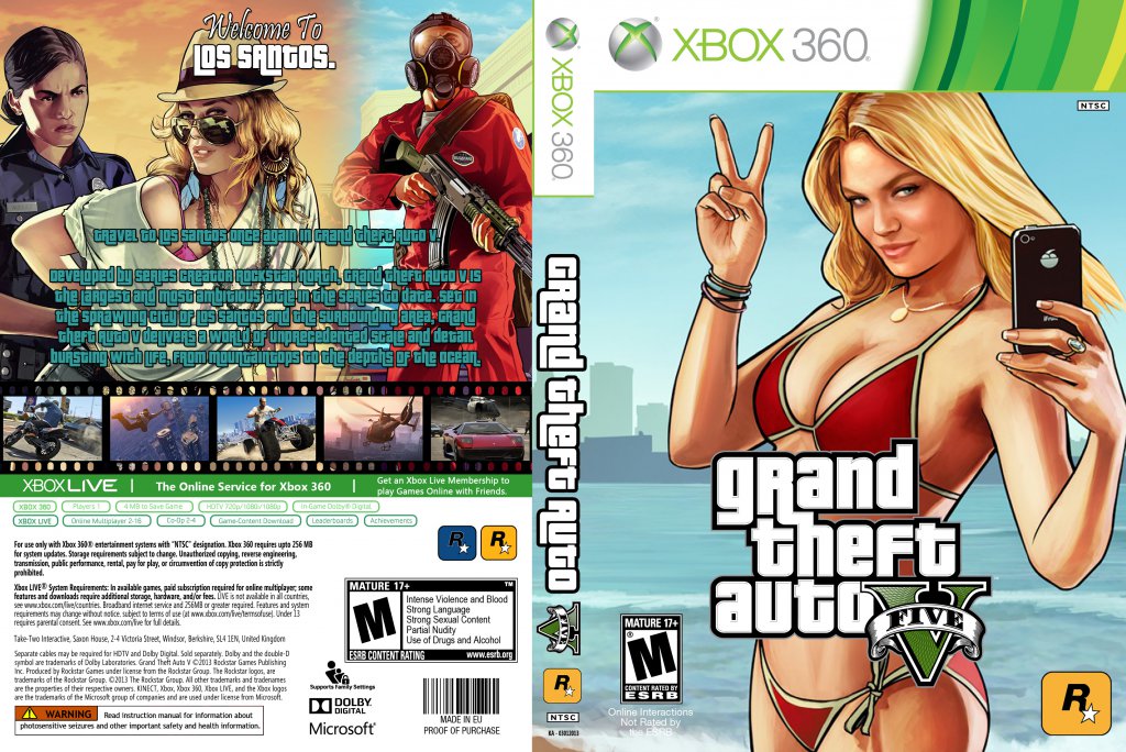 Grand Theft Auto V - XBOX 360 Game Covers - GTA 5 Custom NTSC Box Cover ::  DVD Covers