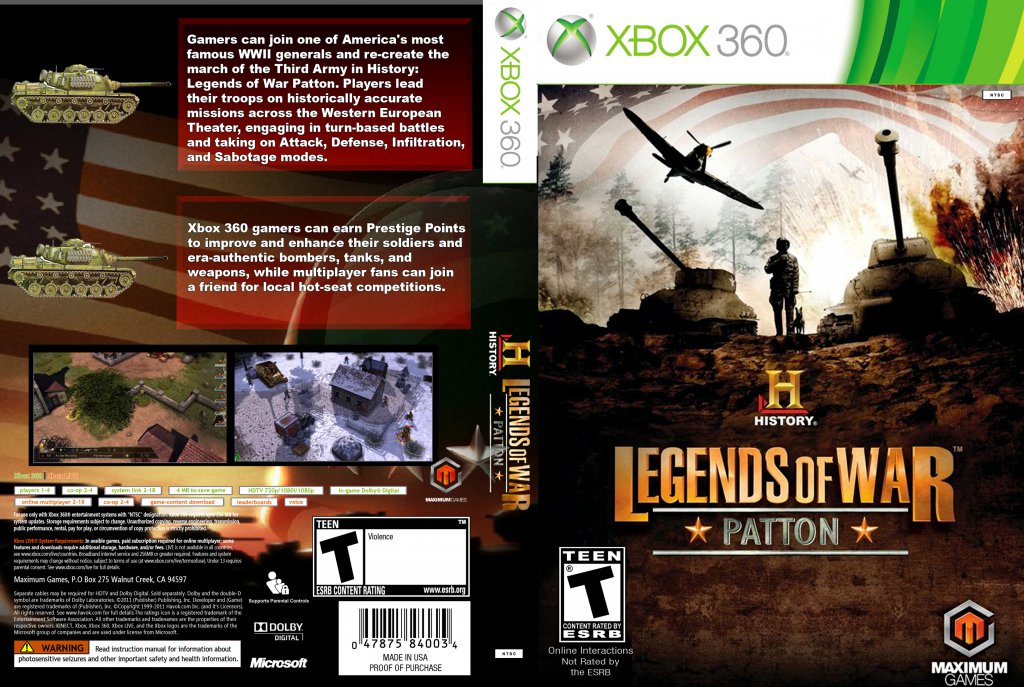 Jogo Ntsc History: Legends Of War Patton Para Xbox 360 em Promoção