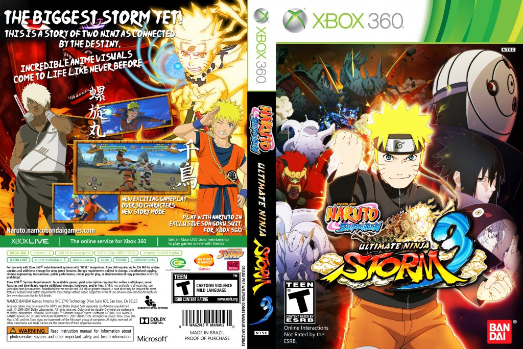 Naruto Shippuden Ultimate Ninja Storm 3 Xbox 360 Game Covers Naruto Shippuden Ultimate Ninja Storm 3 Wellyson Gomes Dvd Covers