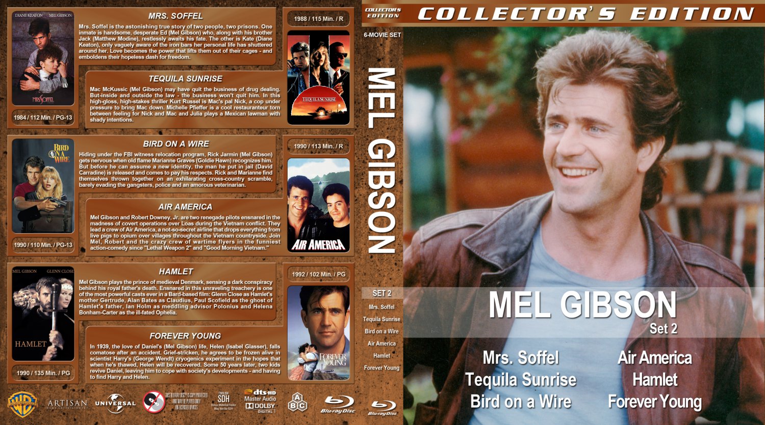 Mel Gibson Collection Set 2 Movie Blu Ray Custom Covers Mgc S2 Dvd Covers