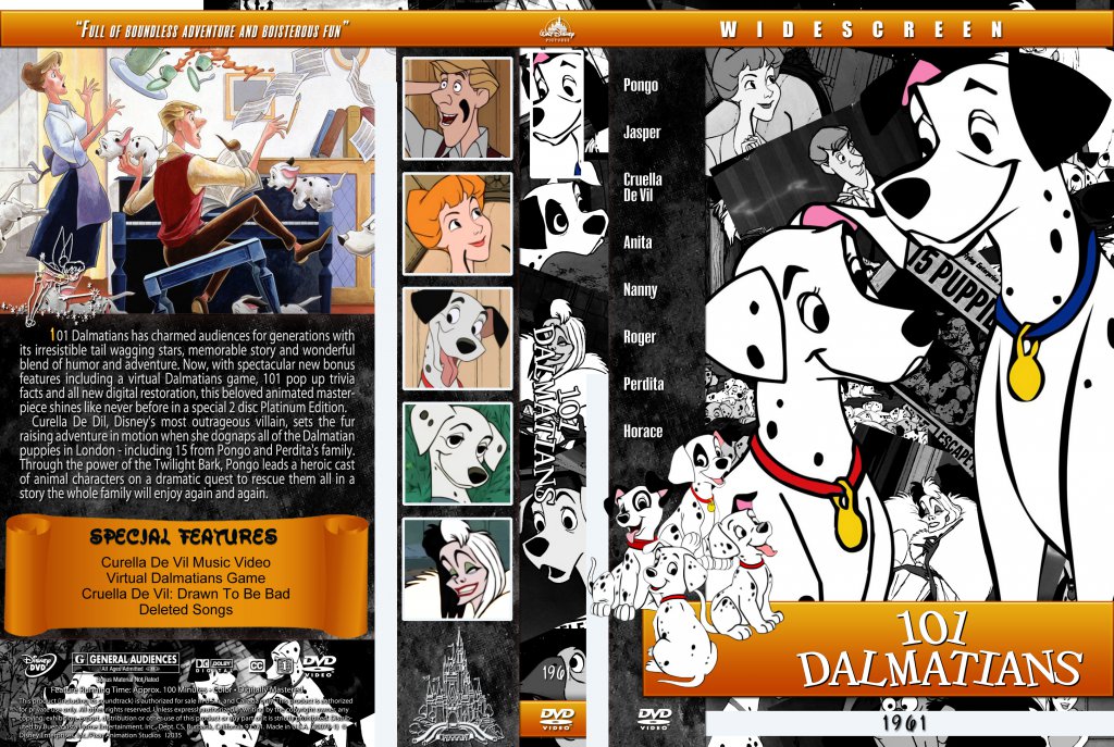 101 Dalmatians Movie Dvd Custom Covers 1961 101 Dalmatians