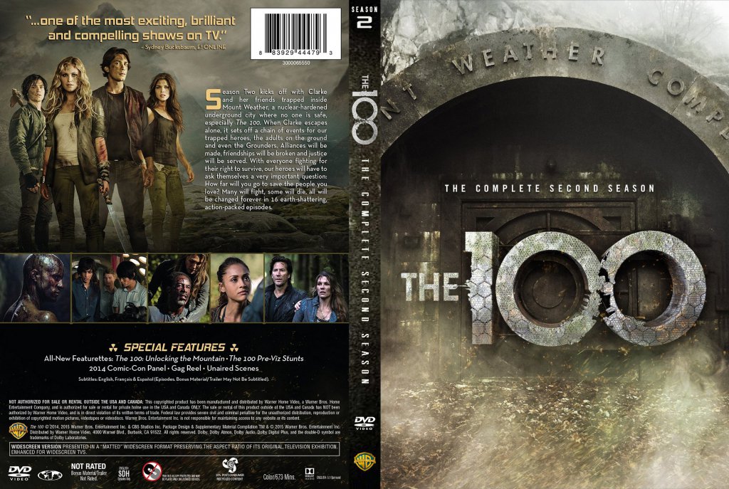 The 100 Season 2 TV DVD Scanned Covers The 100 Season 2 DVD DVD