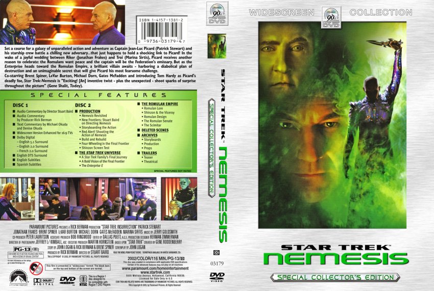 star trek nemesis dvd