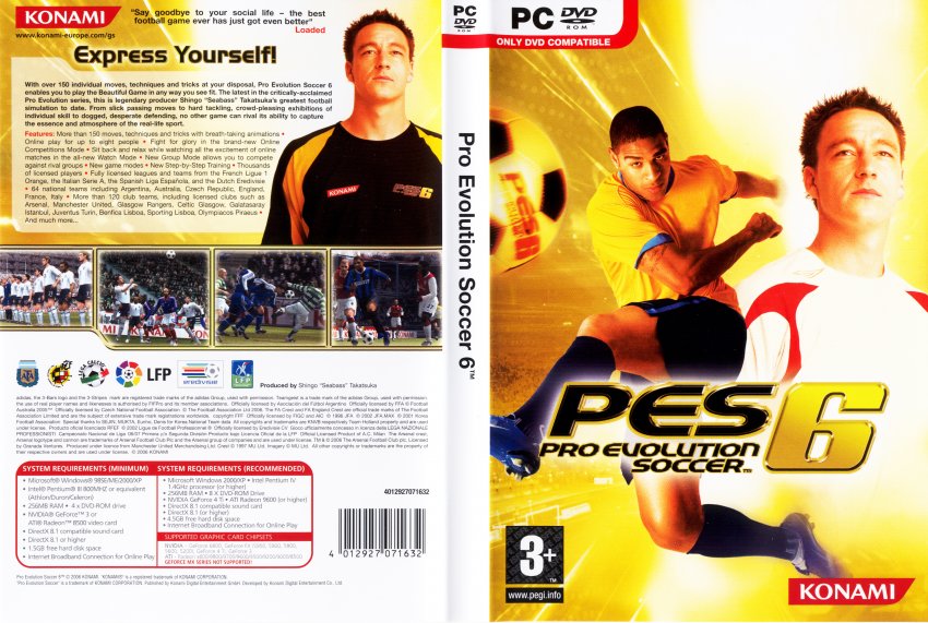 Pro Evolution Soccer 6 Pc Game Covers Pro Evolution Soccer 6 Dvd Pal F Dvd Covers