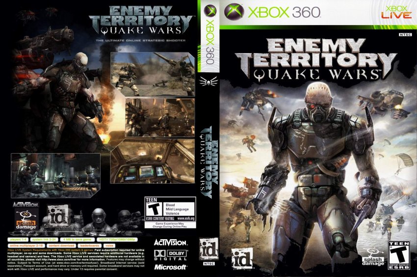 Игры xbox 360 wars. Quake Xbox 360. Enemy Territory Xbox 360. Quake 4 обложка Xbox 360. Enemy Territory Quake Wars обложка.
