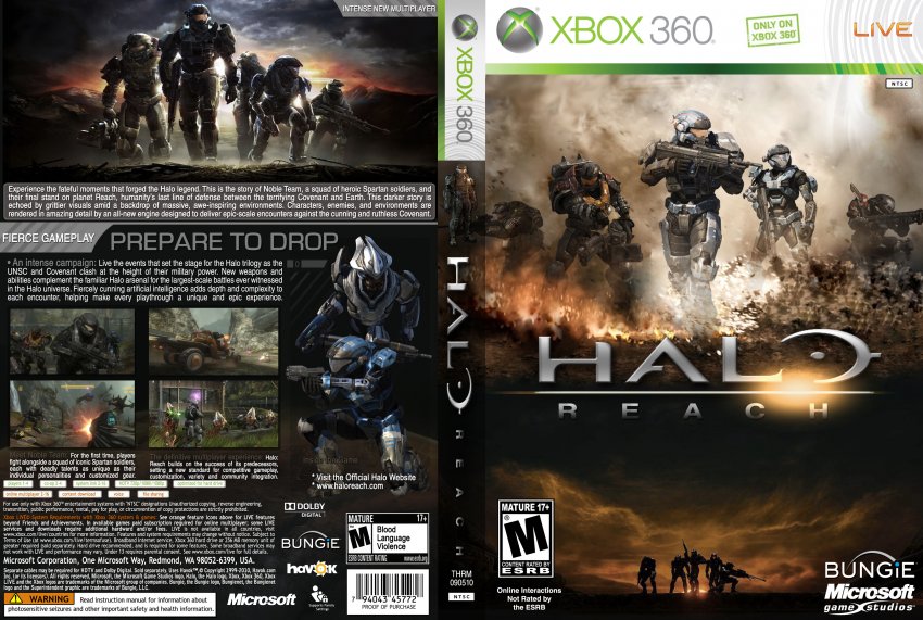 Halo Reach - XBOX 360 Game Covers - Halo Reach DVD NTSC Custom f :: DVD ...