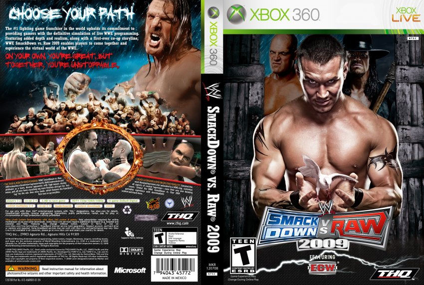 WWE Smackdown VS Raw 2009 XBOX 360 Game Covers WWE Smackdown VS Raw