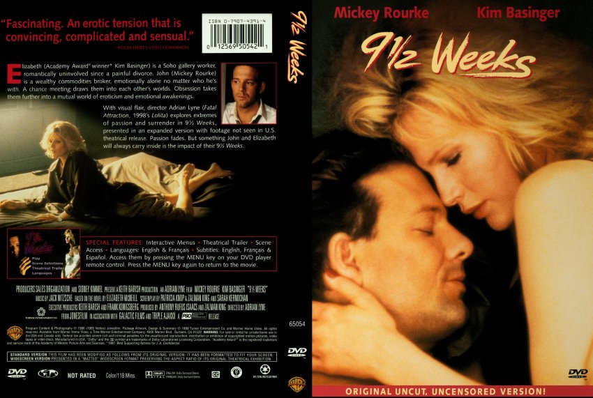Nine and a Half Weeks Unrated - Movie DVD Scanned Covers - 465nine 