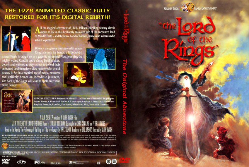 The Lord Of The Rings - Animated - Movie DVD Scanned Covers - 47LOTRANI ::  DVD Covers