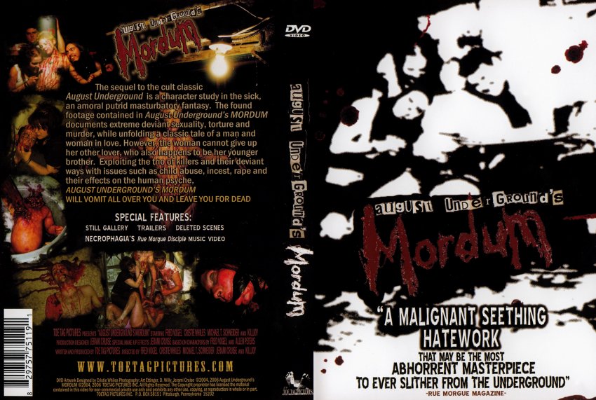 August Underground: Mordum - Movie DVD Scanned Covers - August